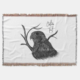 Peregrine Falcon in Baumzweigen mit Handschrift Decke