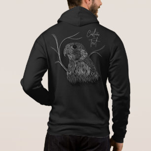 Peregrine Falcon in Baumzweigen mit Handschrift Hoodie
