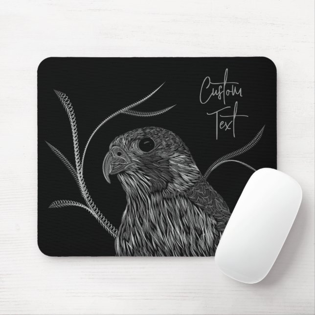 Peregrine Falcon in Baumzweigen mit Handschrift Mousepad (Mit Mouse)
