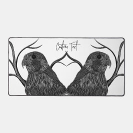 Peregrine Falcon in Baumzweigen mit Handschrift Schreibtischunterlage