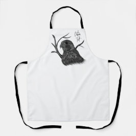 Peregrine Falcon in Baumzweigen mit Handschrift Schürze