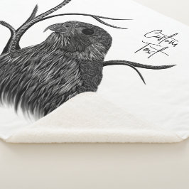 Peregrine Falcon in Baumzweigen mit Handschrift Sherpadecke