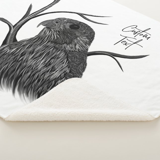 Peregrine Falcon in Baumzweigen mit Handschrift Sherpadecke (3/4)