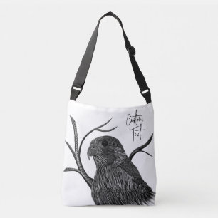 Peregrine Falcon in Baumzweigen mit Handschrift Tragetaschen Mit Langen Trägern