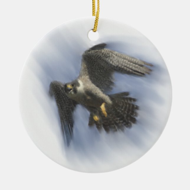 Peregrine Falcon in Flight Keramikornament (Vorne)