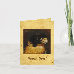 Peregrine Falcon on Parchment - Danke, Hinweis Dankeskarte