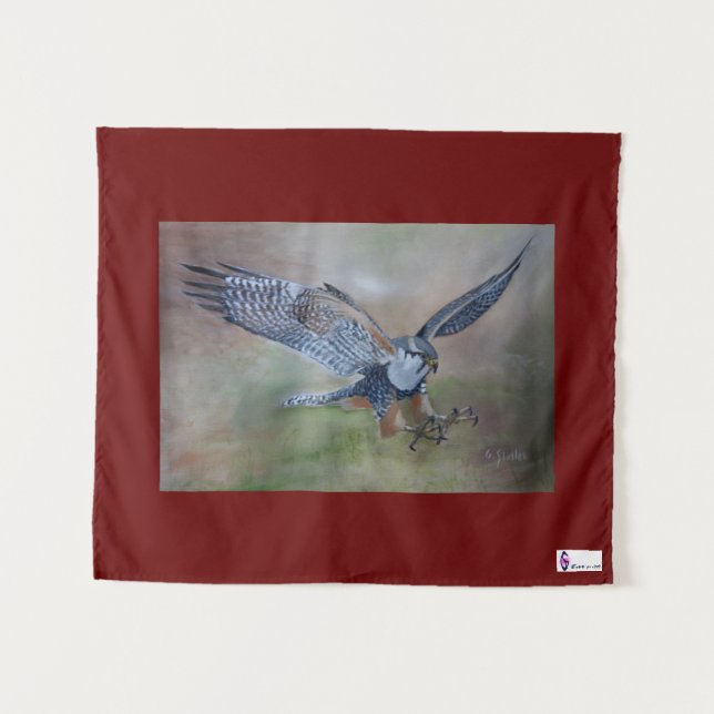 Peregrine Falcon Tapestry Wandteppich (Vorderseite (Horizontal))