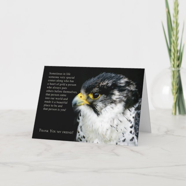 Peregrine Falcon Vielen Dank Freunde Grußkarte Dankeskarte (Vorderseite)
