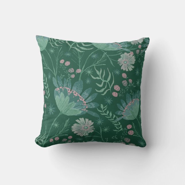Perennial Paradise Floral Print Kissen (Vorderseite)