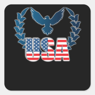 Perfect American Flag Eagle Art - US-Flagge Quadratischer Aufkleber