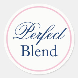 "Perfect Blend"-Hochzeitskleber - Rosa/Navy Runder Aufkleber
