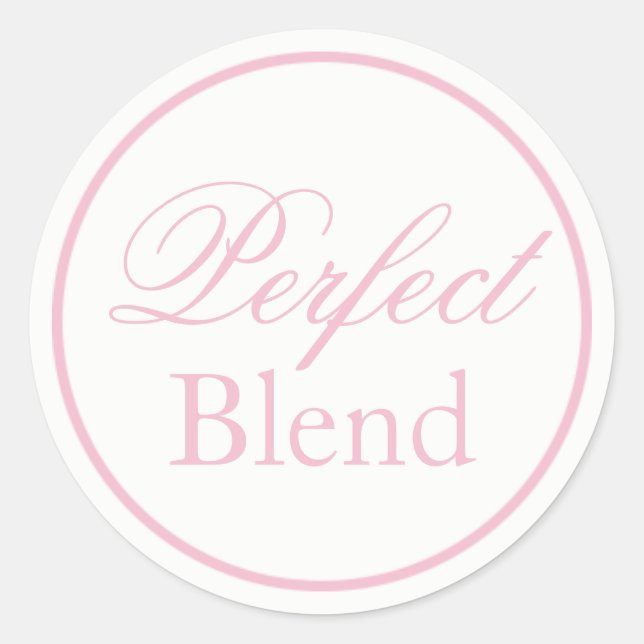 "Perfect Blend"-Hochzeitskleber - Rosa/Navy Runder Aufkleber (Vorderseite)