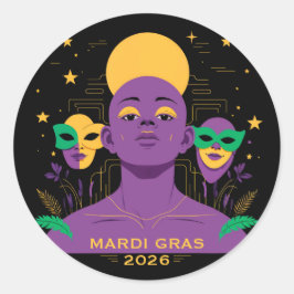 Perfect for Mardi Gras 2026 Runder Aufkleber