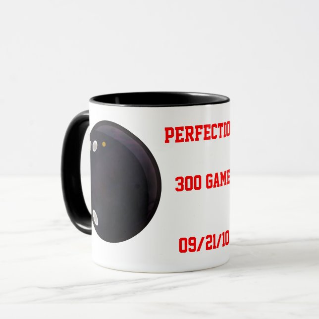Perfect Game Score Bowling 300 Game Tasse (Vorderseite Links)