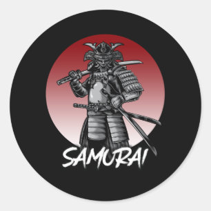 Perfect Honored Samurai Retro - Black and White Runder Aufkleber