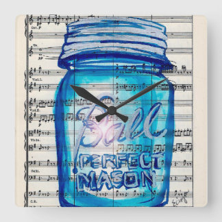 Perfect Mason Jar Wall Clock Quadratische Wanduhr