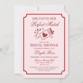 Perfect Match Made in Heaven Pink Bridal Shower Einladung