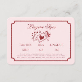 Perfect Match Made in Heaven Pink Lingerie Sizes Begleitkarte