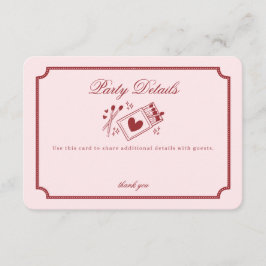Perfect Match Made in Heaven Pink Party Details Begleitkarte