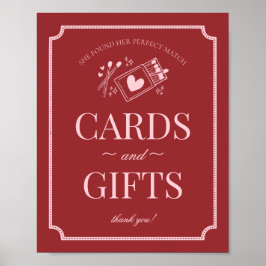Perfect Match Matchbox Bridal Shower Cards & Gifts Poster