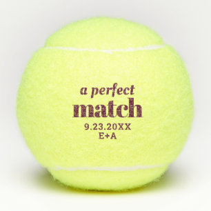 Perfect Match Personalisierte Burgundy Wedding Tennisbälle
