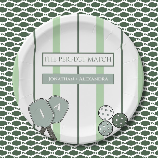 Perfect Match Pickleball Couples Bridal Shower Pappteller (Von Creator hochgeladen)