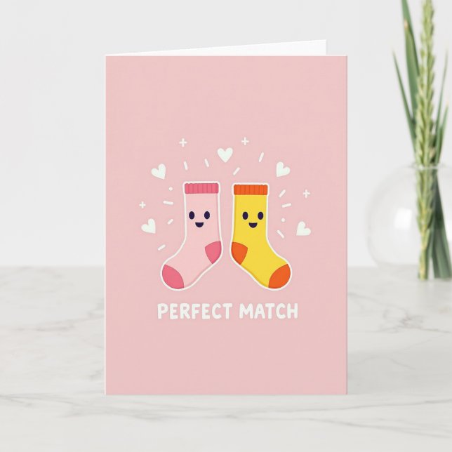 Perfect Match Socks Friend Card Karte (Vorderseite)