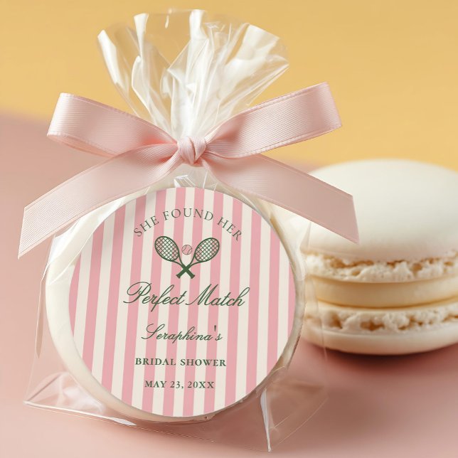 Perfect Match Tennis Bridal Shower Runder Aufkleber (Von Creator hochgeladen)