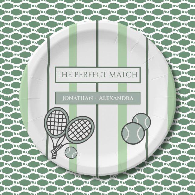Perfect Match Tennis Couples Bridal Shower Pappteller (Von Creator hochgeladen)