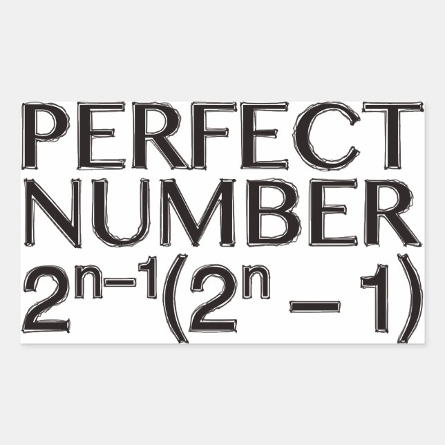 PERFECT_NUMMER RECHTECKIGER AUFKLEBER (Vorderseite)
