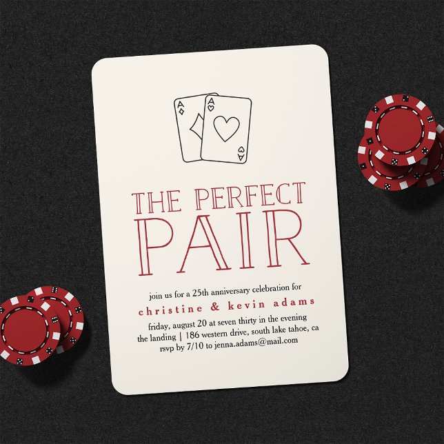 Perfect Pair Casino Anniversaire Fête Invitation (Créateur téléchargé)