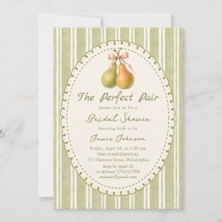  Perfect Pair Green Pear bridal shower Invitation Einladung