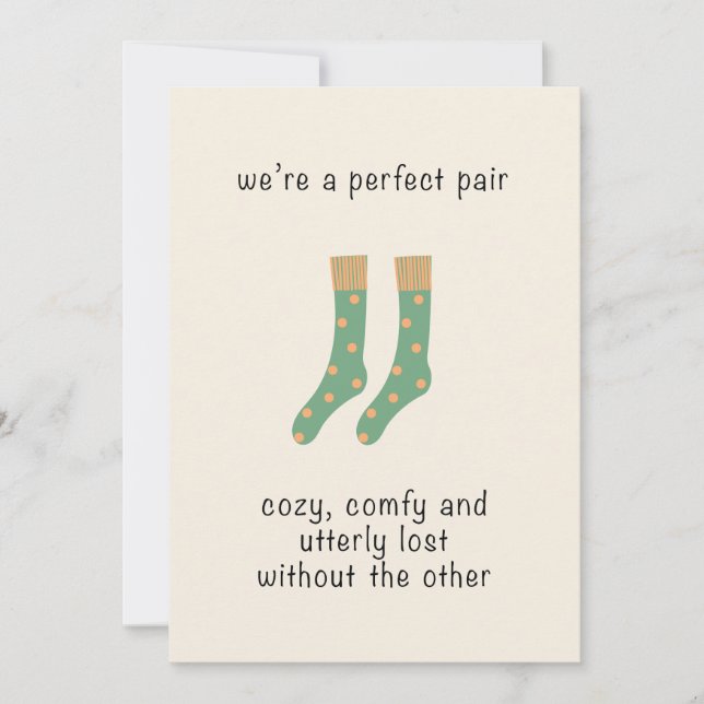Perfect Pair Valentine Postcard Feiertagskarte (Vorderseite)