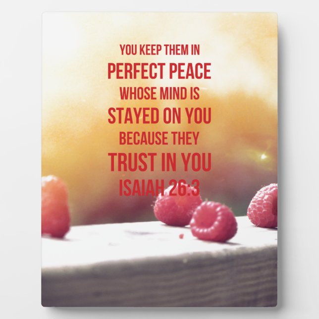 Perfect Peace Isaiah 26:3 Fotoplatte (Vorderseite)