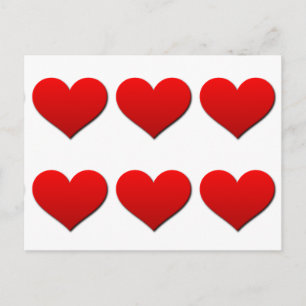 Perfect Red Valentine Hearts Feiertagspostkarte