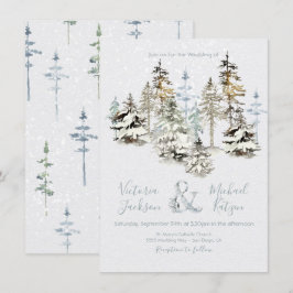 Perfect Snow Forest Wedding Einladungen