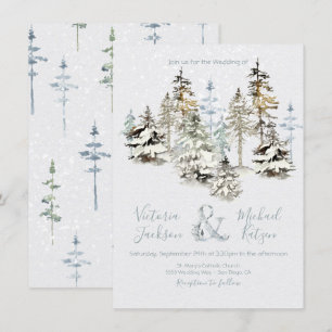 Perfect Snow Forest Wedding Einladungen