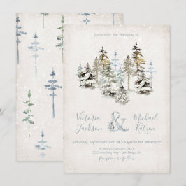 Perfect Snow Forest Wedding Einladungen