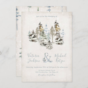 Perfect Snow Forest Wedding Einladungen