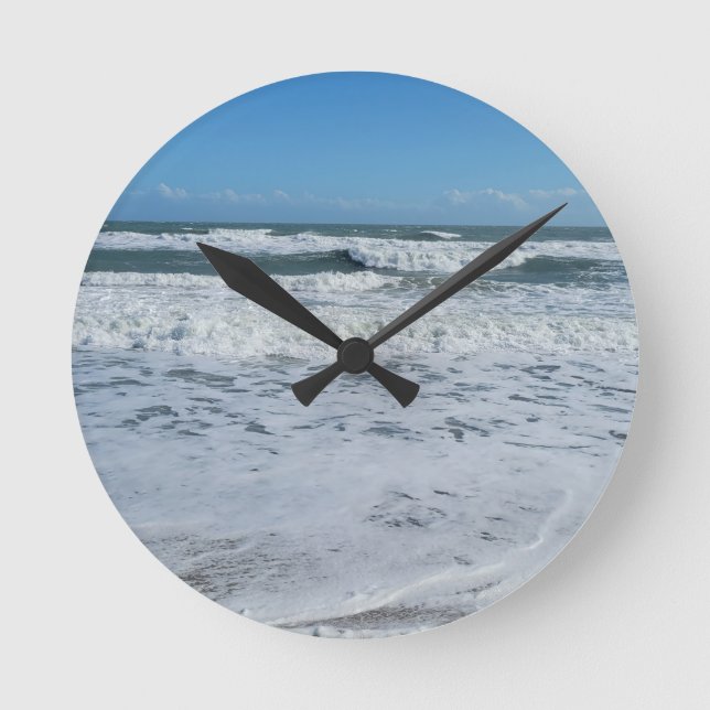 Perfect Wave Runde Wanduhr (Vorderseite)