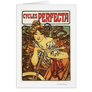 Perfecta Vélos avec une femme Publicité Poste