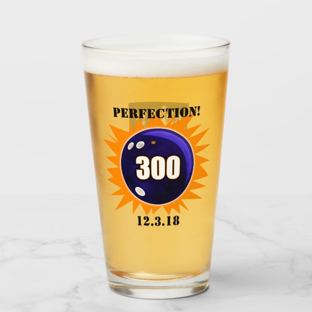 Perfection, Bowling 300 Game, Pint Glas (Vorne (Gefüllt))