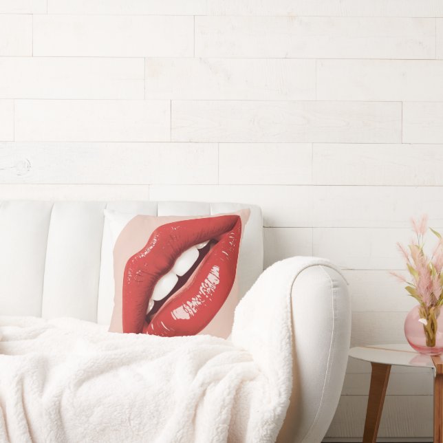 Perfectly Beautiful Lips on a Valentines Day  Kissen (Liege)