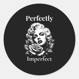 Perfectly Imperfect – Marilyn Noir Runder Aufkleber