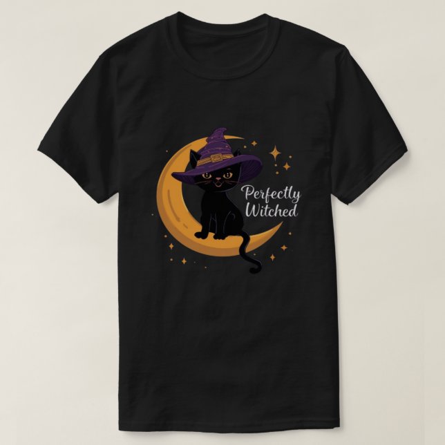 Perfectly Witched Black Cat Shirt (Design vorne)
