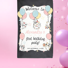 Perfekt: Cat Theme 1. Geburtstag Party Banner