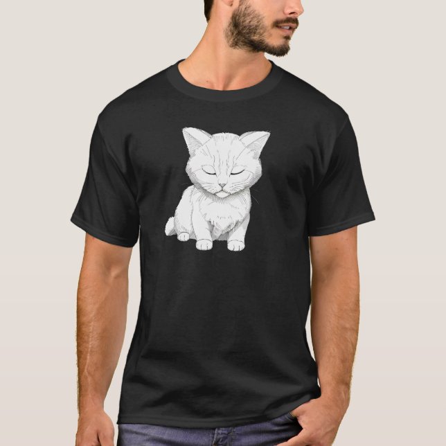 Perfekt Friedliche Katze - Relaxte Kitty Art TSQ T-Shirt (Vorderseite)