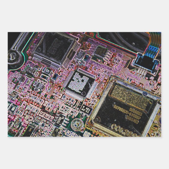 Perfekt für digitale Geschenke und Digital Natives Geschenkpapier Set (Vorderseite)