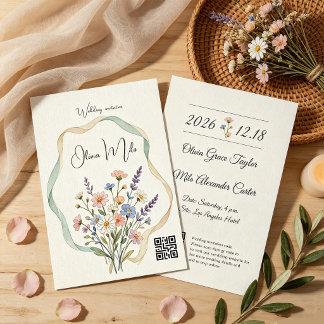 Perfekt für Garten-, Boho- und Landhochzeiten Einladung