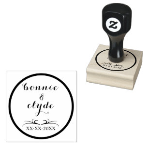 Perfekt für Hochzeiten - Romantische 2" x 2" Holzk Gummistempel